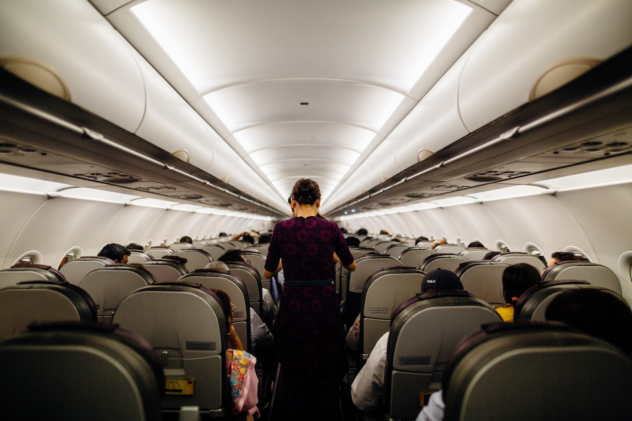 Interior de um avião